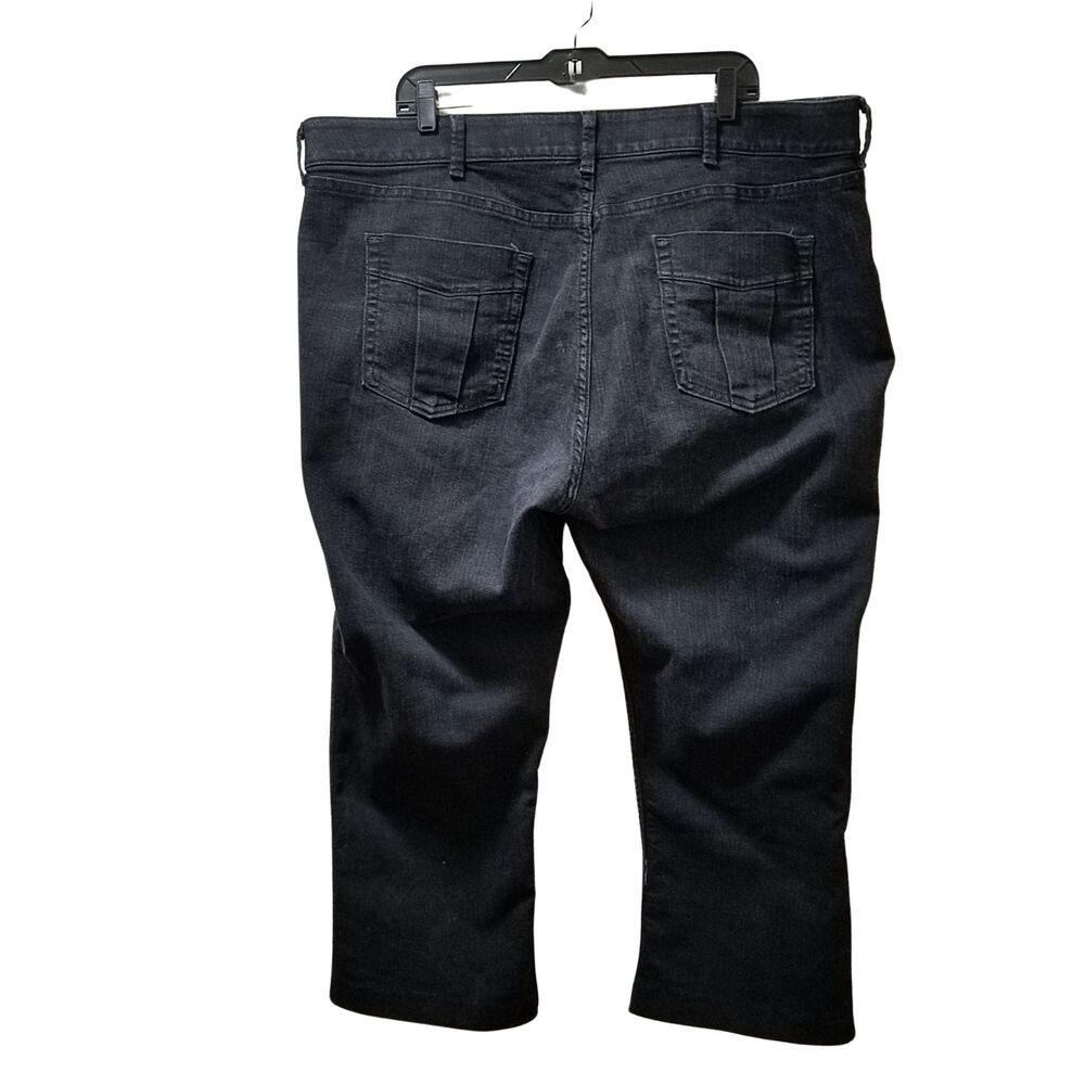 Riders Jeans Women's 24W Petite Black Bootleg Stretch Denim 46x26 *READ* - Picture 2 of 5